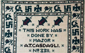 Major Alexis Casdagli's sampler: morse code borders spell out 'God ...