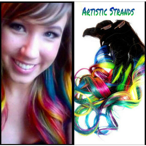 neon rainbow hair extensions ombre dip dye full set 22 24
