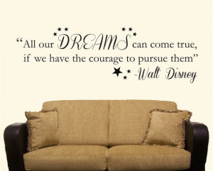 Walt Disney Dreams Quote and Stars Wall Decal Wall by SkywayWalls, $25 ...