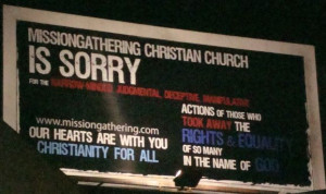 Gay marriage Christian billboard apology