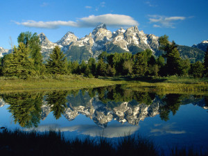 ... reflected in the Snake River in Grand Teton National Park, Wyoming