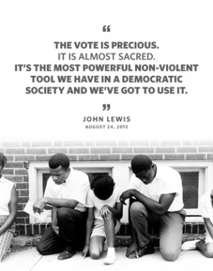 Quote: The vote is precious. It is almost sacred. It's the most ...