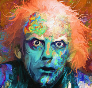 Psychedelic Doc Emmett Brown Art by Nicky Barkla - Back to the Future ...