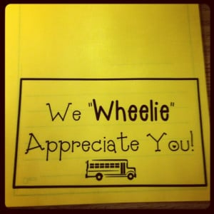 ... fold into cards for bus drivers on Bus Driver Appreciation day