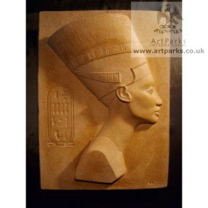 ... sculpture by artist David Buck titled: 'Queen Nefertiti Wall Plaque