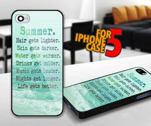 Summer Quotes for iPhone 5 Black case