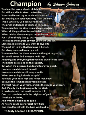 Gymnastics Poster Shawn Johnson Authored Poem Olympic Champion Gymnast ...