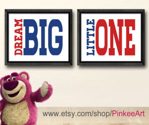 nursery quotes, baby boy room decor navy blue red, dream big quote ...