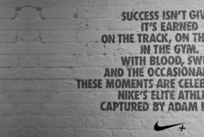 Motivational timeline cover on success- Success is earned by Nike