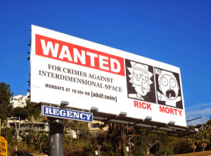 Rick and Morty crashed UFO special installation 3D billboard...
