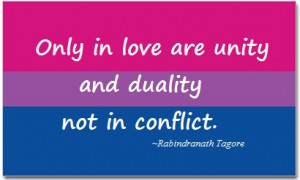 Bisexual Pride Flag featuring quote by Rabindranath Tagore.