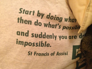 ... Francis. On t shirt worn by teens and volunteers during mission trip