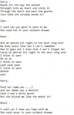 One Direction Song Lyrics Best Song Ever Tumblr_mq3d1o7bvt1s6wvggo1 ...