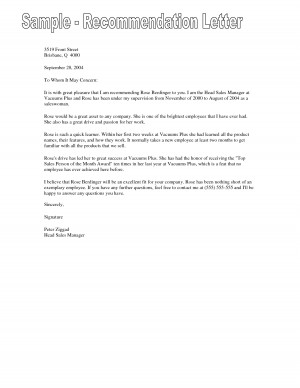 Free Product Recommendation Letter Sample by ekd15865