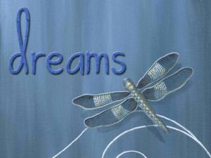 Blue denim dragonfly - home decor wall art. Original acrylic painting ...