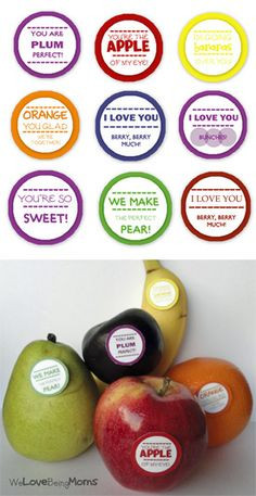 ... tags with cute saying to put on fruit, and a healthy gift idea! More