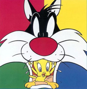 Sylvester and Tweety Square Face