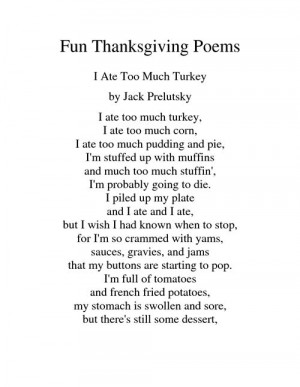 Best Funny Thanksgiving Poems For Adults 2014