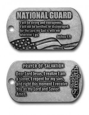 national guard dog tag inspirational necklace antique finish