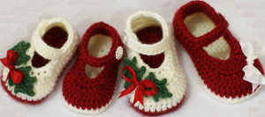 christmas crochet baby sandals