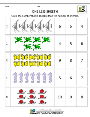 Kindergarten Number Worksheets