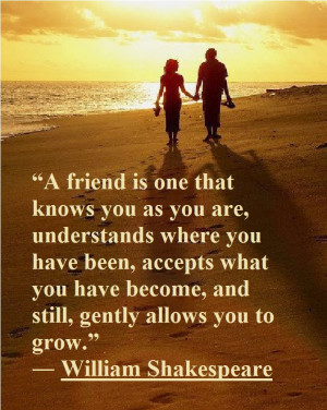 friend is one that knows you as you are
