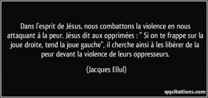 Dans l'esprit de Jésus, nous combattons la violence en nous attaquant ...