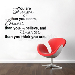 Brave Quote Wall Stickers Home Room Art Decal Decor Letters Words ...