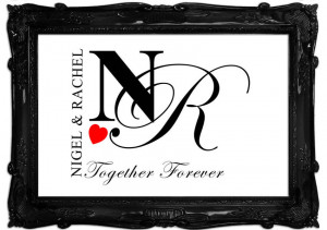 ... > Text Quotes Mural > Your Names And Initials Together Forever White