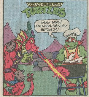 Teenage Mutant Ninja Turtles { newspaper strip } ..Raphael & Warrior ...