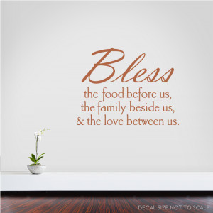 clearance nut brown 48 bless the food wall quote decal