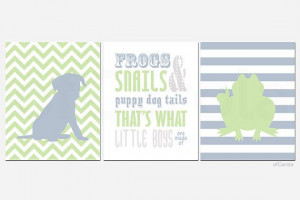 Frogs Snails Puppy Dog Tails Quote PRINT SET THREE by ofCarola, $43.00