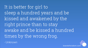 girl to sleep a hundred years and be kissed and awakened by the right ...
