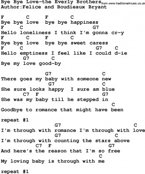 ... Love-The Everly Brothers lyrics and chords as PDF file (For printing