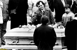 Bill Murray, at John Belushi's funeral. random