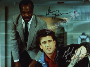 Lethal Weapon Mel Gibson Danny Glover Auto Photo