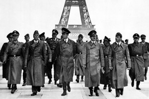 Adolf Hitler and entourage in 1940 tour Paris.