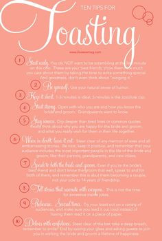 bride2be: Ten Tips for Toasting | A simple guide to toasting ...