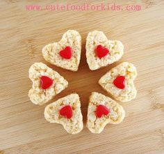 Valentine Day-food ideas-heart shaped rice crispy treats
