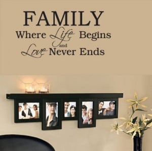 Family Wall Decals: Family Where Life Begins and Love Never Ends ...