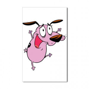 Cartoon Stickers > Courage the Cowardly Dog Sticker (Rectangle