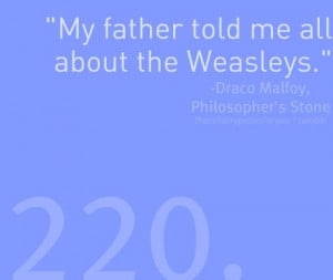 Draco's first reference to his father in the films.