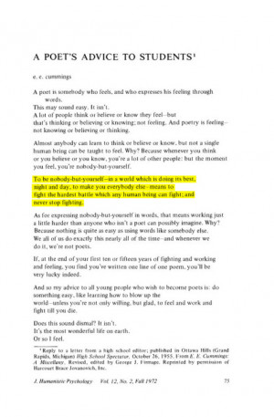 poet’s advice to students // e.e. cummings