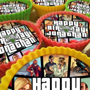Grand Theft Auto 5 GTA Cupcake Toppers 20 x 5cm PERSONALISED Edible on ...