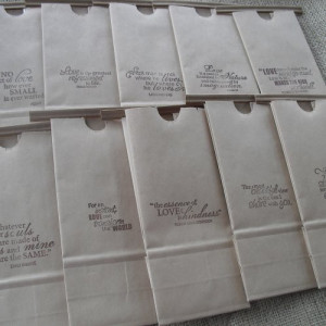 Favor Bags - SET OF 10 Famous Love Quotes Tin Tie Kraft Paper Favor ...