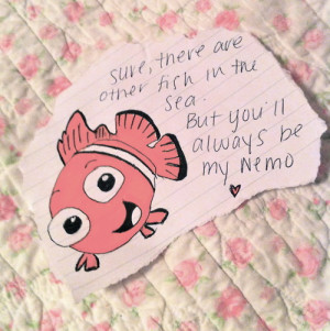 cute, fish, love, nemo, sea, text, typography