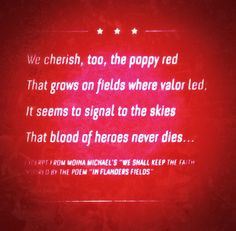 We cherish too the poppy red