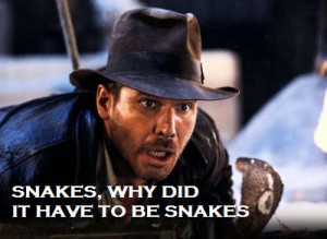 Like Indiana Jones, I hate snakes, so you will not get much sympathy ...