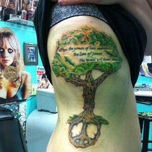 Quote & Tree Tattoo