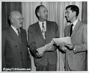 At the NBC radio studios, 1951. Left to right: L.A. Mayor Fletcher ...